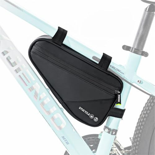 Jilskl Sacoche de Cadre de Vélo, 2L Sac de Cadre Triangle de Vélo, Noir | Sacoche de Cadre Vélo Étanche, Sacoche de Vélo pour Téléphone Portable, Clés, Outils Et Mini-Pompe