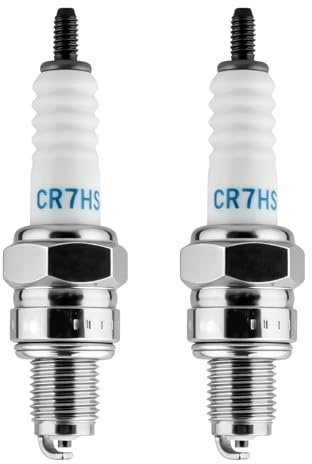 2 Stück Zündkerze CR7HSA für Roller, Scooter, Moped, Motorrad, Quad, ATV sowie Benzin Kleinmotoren mit 50cc bis 125cc Hubraum, für luftgekühlte 4 Takt Motoren mit GY6 139QMB und QMA