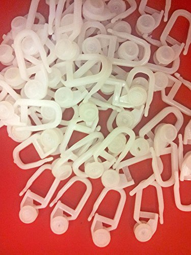 Easy-Shadow - 200 Stück Gardinenröllchen Gardinenrollen 7 mm Laufrolle mit Faltenhaken für Faltenband passend für Gardinenschienen Gardinenbretter - weiß