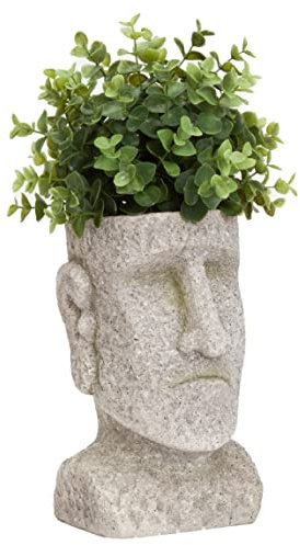 Bits and Pieces - Osterinsel-Statue-Übertopf – Hofdekorationen – Polyresin-Skulptur – Indoor/Outdoor Statue Pflanzgefäß – Urne für Pflanzen
