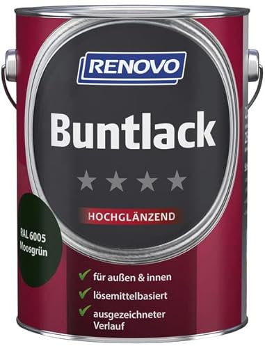 Buntlack 2,5 L RAL 6005 Moosgrün Hochglänzend Renovo