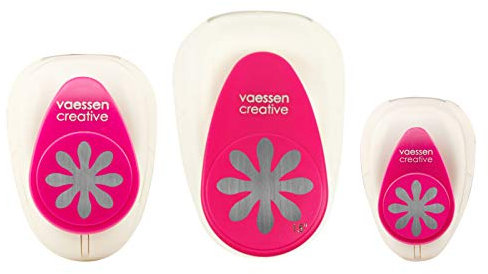 Vaessen Creative Perforadoras de Papel, Diseño de Flor, En Tres Tamaños, Para Proyectos DIY, Scrapbooking, Creación de Tarjetas y Más