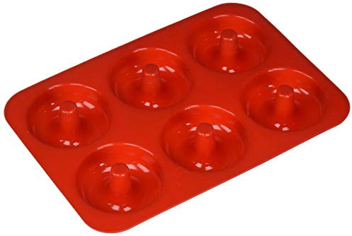 Mrs. Anderson's Baking Silicone Donut Pan, 6 Cup, European-Grade Silicone Bakeware, For Donuts And Dessert Rings