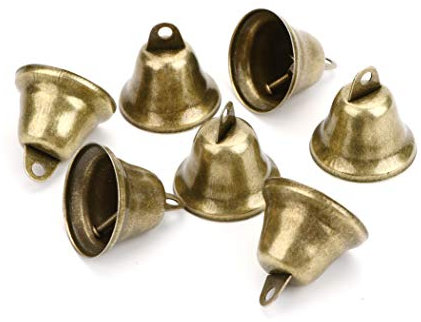 Eowpower 35 Stück 38mm Vintage Bronze Stil Jingle Bells, Bastelglocke für Türklingeltraining, Hauseinbruch, Windspiele machen, Weihnachtsglocke