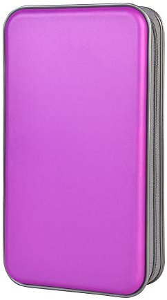 alavisxf xx CD Tasche, 96 CD/DVD Tasche Hartplastik CD Taschen Aufbewahrung Schutzhülle DVD Lagerung CD Tasche für Kinder Auto (Lila, 96 Kapazität)