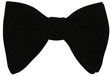 Lovacely Übergroße, formell-einfarbige Herren-Fliege aus Samt, vorgebunden, Smoking, Schwarz, Einheitsgröße