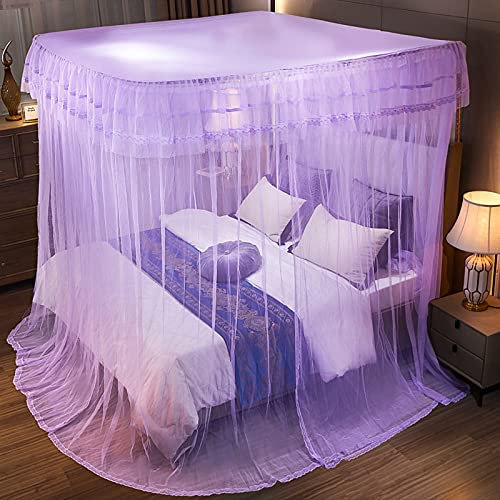 QDTD Fengya Lila Moskitonetz Für Bett Baldachin Mückennetz Betthimmel Insektenschutz Netz Für Doppelbetten Baby Kid Kinder Daheim Oder Für Die Reise(Size:1.2 * 2m(4 * 6.6ft))