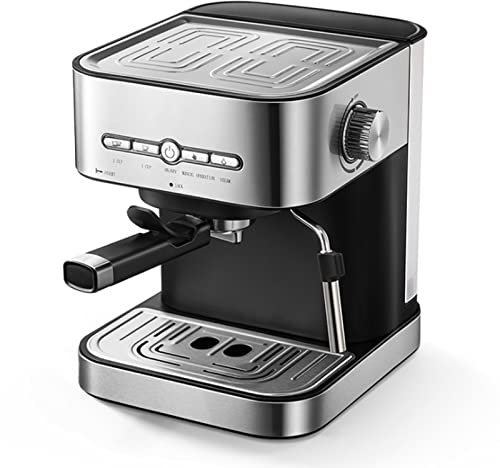 2-in-1 Coffee Maker Double Cup Drip Coffee Machine Compact Coffee Brewer with Milk Frother Espresso Coffee Machines Multiple Functions for Moka/Cappuccino/Tea for Home & Office Silver