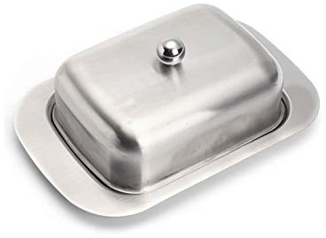 Plats de beurre Plat de beurre en acier inoxydable, récipient au beurre avec couvercle, peut être utilisé comme casse-croûte, boîte à fromage, boîte à main-d'œuvre, porte-beurre polyvalent Stockage de