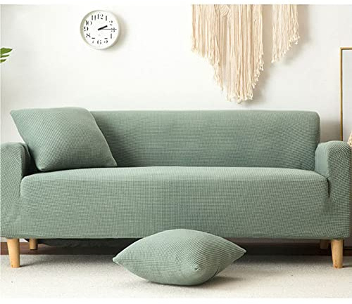 Surwin Elastisch Sofa Überwürfe 1 2 3 4 Sitzer, Einfarbig Sofabezug Stretch Schonbezug Universal Sofahusse für Armlehnen Sofa Abdeckung Couchbezug (3 Sitzer (190-230cm),zypresse grün)