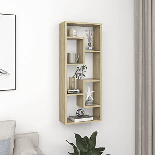 ZQQLVOO Scaffale in piedi Libreria Scaffale portaoggetti Scaffale a scaletta Scaffale a Parete Rovere Sonoma 36x16x90 cm in Truciolato Camera da letto soggiorno ufficio Design semplice