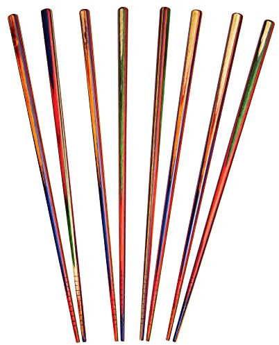 Totally Bamboo Baltique® Marrakesh Collection Reusable Chopsticks, Set of 4 Pairs, Non-Slip, 9-7/8 Long