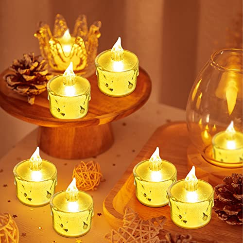 FANSIR LED Tea Lights Candles 24 Pack Flameless Led Tealights Battery Operated Flickering Fake Electric Candles for Party Wedding Birthday Christmas Valentine's Day Mother's Day Gifts