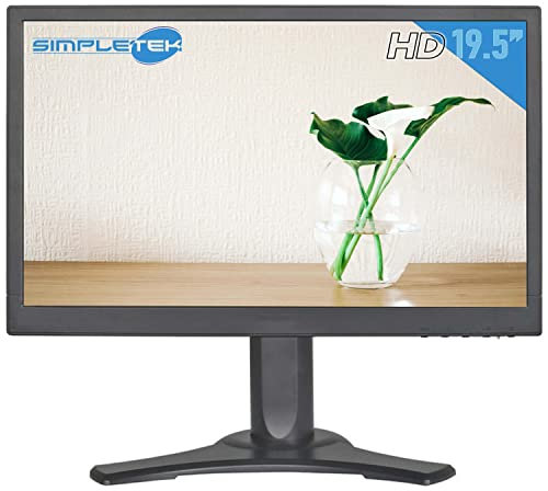 SIMPLETEK - Monitor Display LCD 19.5”| 1600x900px, LED con Casse Integrate VGA, DVI 16:9 | Nero