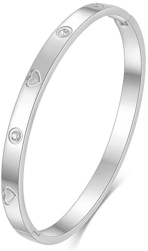 Tidefire Edelstahl Kristall Zirkonia Armbänder 18K Gold Plattiert Damen Armband Titanium Stahl Armreif