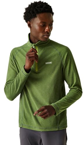 Regatta Men's Montes Lightweight Half Zip Fleece Midlayer Pullover - Perfect for Outdoors, Walking, Hiking & Camping Green