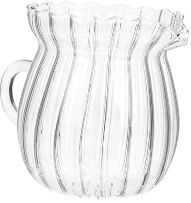 IMIKEYA Glass Milk Jug Retro Small Creamer Pitcher for Daily Use Milk Cup Multi-Function for Hot Cold Drinks