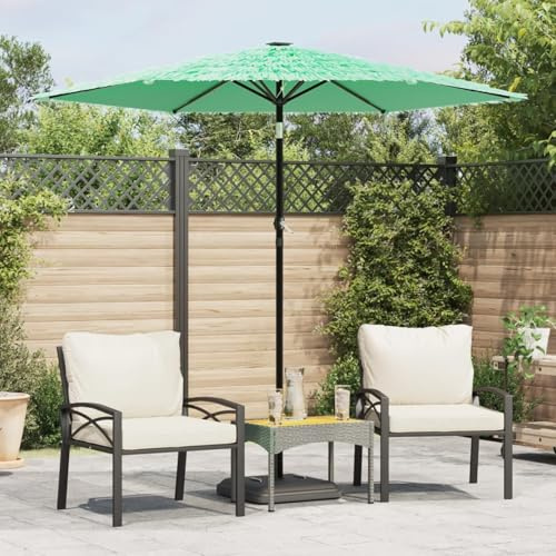 Homgoday Parasol de jardin avec poteau en acier vert, 223 x 223 x 213 cm, parasol, parasols, parasol de jardin, parasols d'extérieur, parasol de plage, parasol de terrasse