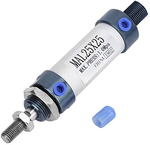Pneumatikzylinder, Pneumatische Luftzylinder, Einzelstange, Doppeltwirkend, MAL 25 Mm, Mini-Pneumatik-Luftzylinder, Aluminiumlegierung (Hub 25mm)