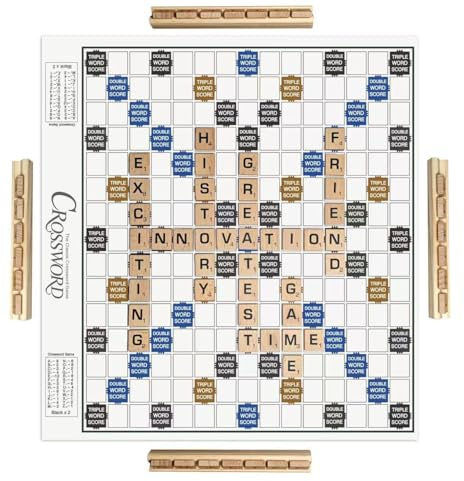 Crossword Board Game Classic Original Wooden Tiles Racks for Scrabble Adults Kids Ages 3+ Fun Family Games 2-4 Players