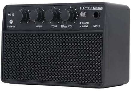 Mini Gitarrenverstärker, tragbar wiederaufladbar E-Gitarren Amp mit 6,35mm Eingang for Anfänger Profis tägliche Übung iOS Android Geräte