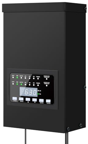 ZHENGXI ELECTRIC Trasformatore a bassa tensione da 300 W per illuminazione paesaggistica, 2 uscite controllate individualmente da 220 V a 12 V/14 V con timer e sensore di luce
