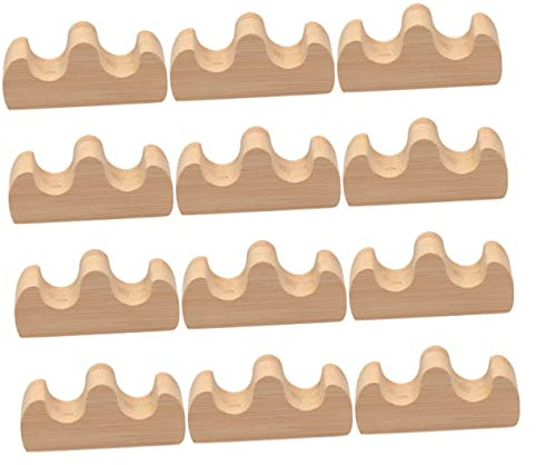 DIYEAH 10pcs Wooden Chinese Writing Brush Holder Pen Stand Brush Rest for Calligraphy Supplies for Home Office Desk Organization and Painting Supplies Storage