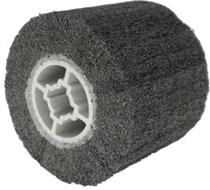 Spazzola abrasiva in nylon, manicotti abrasivi, grana 60, rullo satinato per legno e metallo, diametro 120 x 100 mm