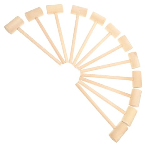 Beaupretty 24pcs Mini Wooden Mallet for Small Lightweight Chocolate Cracking Hammer for DIY Crafts Party Games and Creative Play Accessories