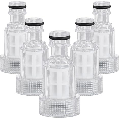 5 Pièces Filtre à Eau, Filtre Tuyau d’Arrosage 3/4, Filtre pour Nettoyeur Haute Pression, Raccord pour Jardin, Accessoires pour Tuyau d’Arrosage et Jardinage, 6.5 x 2.5 x 1.6 cm