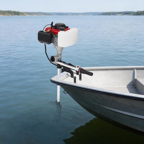 4 Takt-Aussenborder Benzinmotor 2 PS, Luftgekühlt, 53cc Außenbord-Bootsmotor für Fischerboote & Schlauchboote, mit manuellem Start & stufenloser Getriebesteuerung, ideal für Angeln & Freizeit