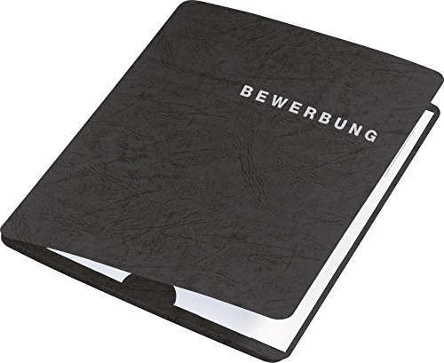 RNK 2939-9 - Bewerbungsmappe mit Prägung BEWERBUNG, Karton mit Lederstruktur, schwarz