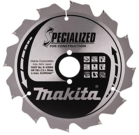Makita Specialized Saegeblatt, 190 x 30 mm, 12Z, B-33554