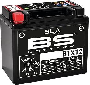 BS Battery 300680 btx12 AGM SLA Batería de Moto, Color Negro