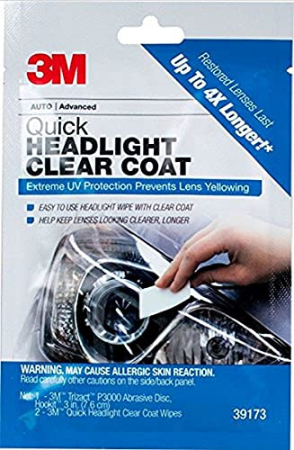 3M 1 Pack Quick Headlight Clear Coat, 39173