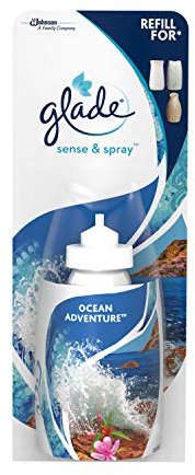 Glade Sense & Spray Air Freshener Refill, Motion Activated Automatic Room Spray and Odour Eliminator for Home, Ocean Adventure, Pack of 8 (8 x 18ml)