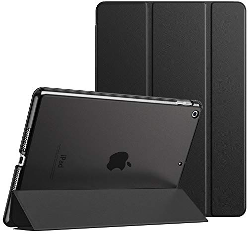 MoKo Funda para Nuevo iPad 7th Generation 10.2 2019 / iPad 10.2, Ultra Delgado Función de Soporte Protectora Plegable Cubierta Trasera Transparente para iPad 10.2 2019 Tableta - Negro