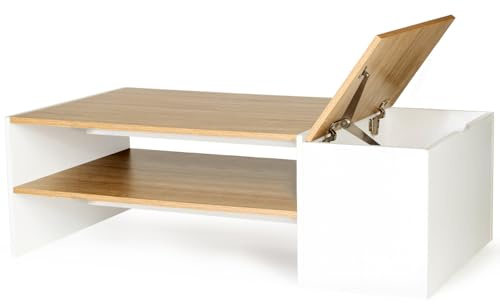 IDMarket - Mesa baja de bar contemporánea IZIA con caja blanca y madera
