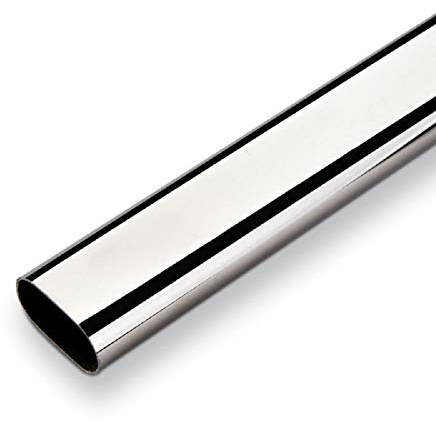 MS Beschläge Garderobenstange Kleiderstange diverse Längen 30x15mm Kleiderschrankstange verchromt ovales Schrankrohr (1,50 Meter)