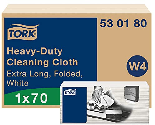 Tork Heavy-Duty Cleaning Cloth White W4, 1 ply, 1 Pack x 70 Cloths, 530180 | White