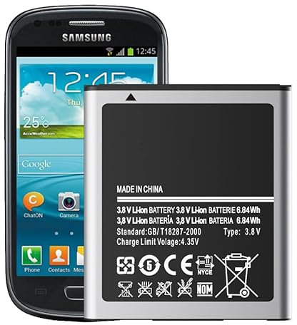 Akku für Samsung Galaxy S3 Mini,1800mAh High Power Ersatzakku Kompatibel mit für Samsung Galaxy S3 Mini GT-i8190|Ace 2 GT-i8160|S7568|S Duos GT-S7562|S7568