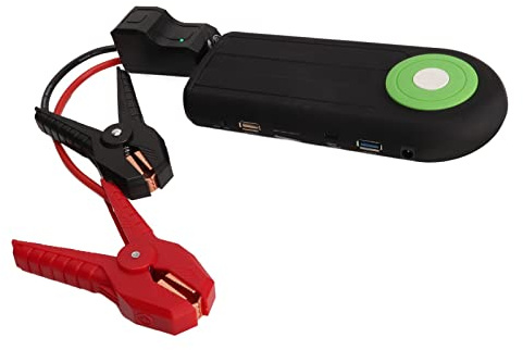 Démarreur de Saut, Lumière LED 1000A Courant de Crête 100-240V Fonction SOS POS 12000mAh Démarreur de Saut de Voiture pour Camion (Prise UE)