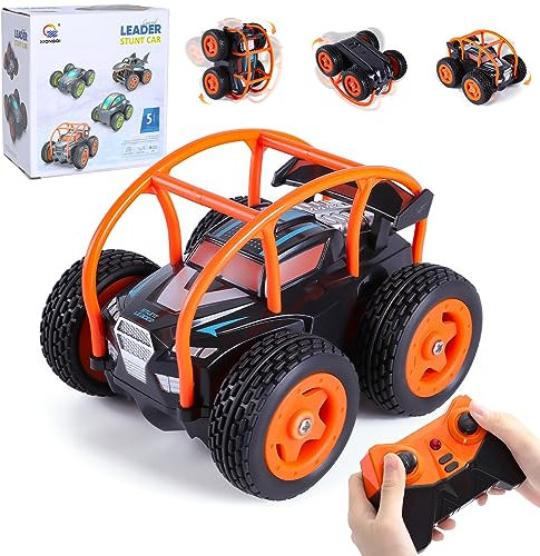 Thedttoy Mini Ferngesteuertes Auto für Junge Mädchen, 2.4GHz RC Stunt Auto 360° Flips 4WD 5 Kanal Offroad Auto Spielzeug, Geburtstags Weihnachten Geschenk für Kinder ab 3 4 5 6 7 8 10 12 Jahren