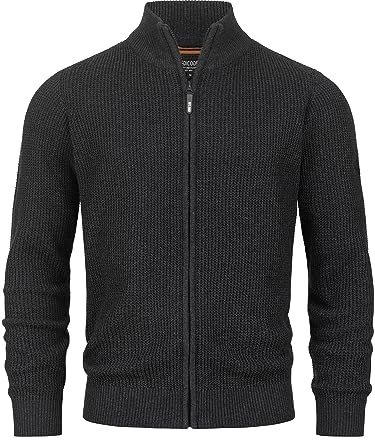 Indicode Herren INLayton Strickjacke mit Stehkragen und Reißverschluss