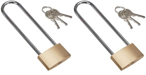 Kraftmann - Lucchetto Con Arco Extra Lungo, 40 Mm, In Ottone Massiccio (Confezione da 2)