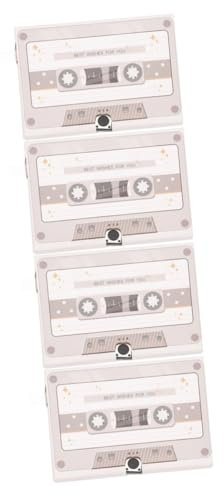 UKCOCO 4stücke Titel Personalisierbare Audiokarte Mit Kassette Sekunden Aufnahme Für Geburtstage Jubiläen Und Dankeskarten Kreative Grußkarte Mit Nostalgischem Flair