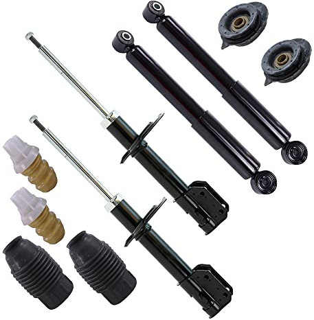 ATEC Germany 4x ammortizzatore a gas a pressione anteriore e posteriore con supporto e kit di protezione dalla polvere, compatibile con FIAT PUNTO (188_)