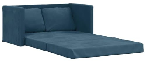 vidaXL Golvbäddsoffa 2-i-1 blå 122x204x55 cm sammet