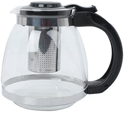Bollitore da tè per ufficio in vetro borosilicato alto 1.5L resistente al calore