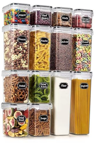 GRANZ Food Storage Container Pack Of 14 | Airtight Food Storage Container with lid | Kitchen storage & Food Container Set | Cereal Food Storage Containers for Sugar,Flour & Dry items